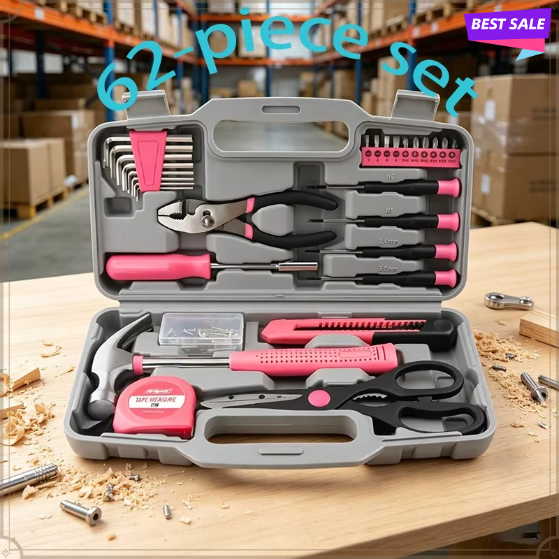 Tape Measure - 62PCS Hardware Tool Kit Multifunctional Household