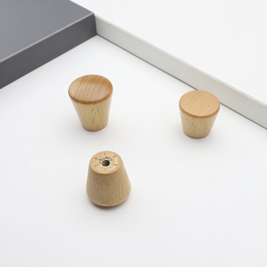 6Pcs Round Wooden Cabinet Knob - Cabinet Hinges ulasan dan harga