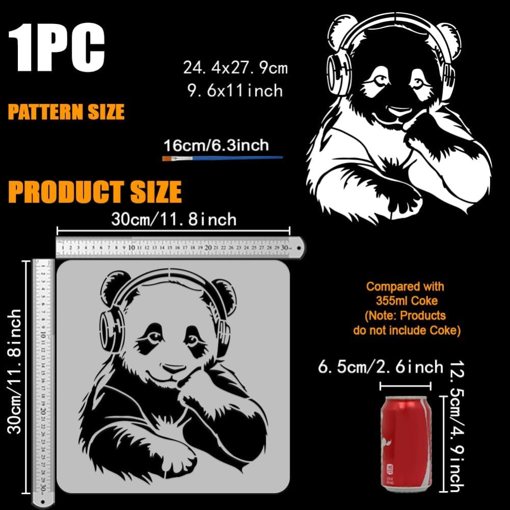 Panda Stencil with a Paint Bru - Paint Brush ulasan dan harga