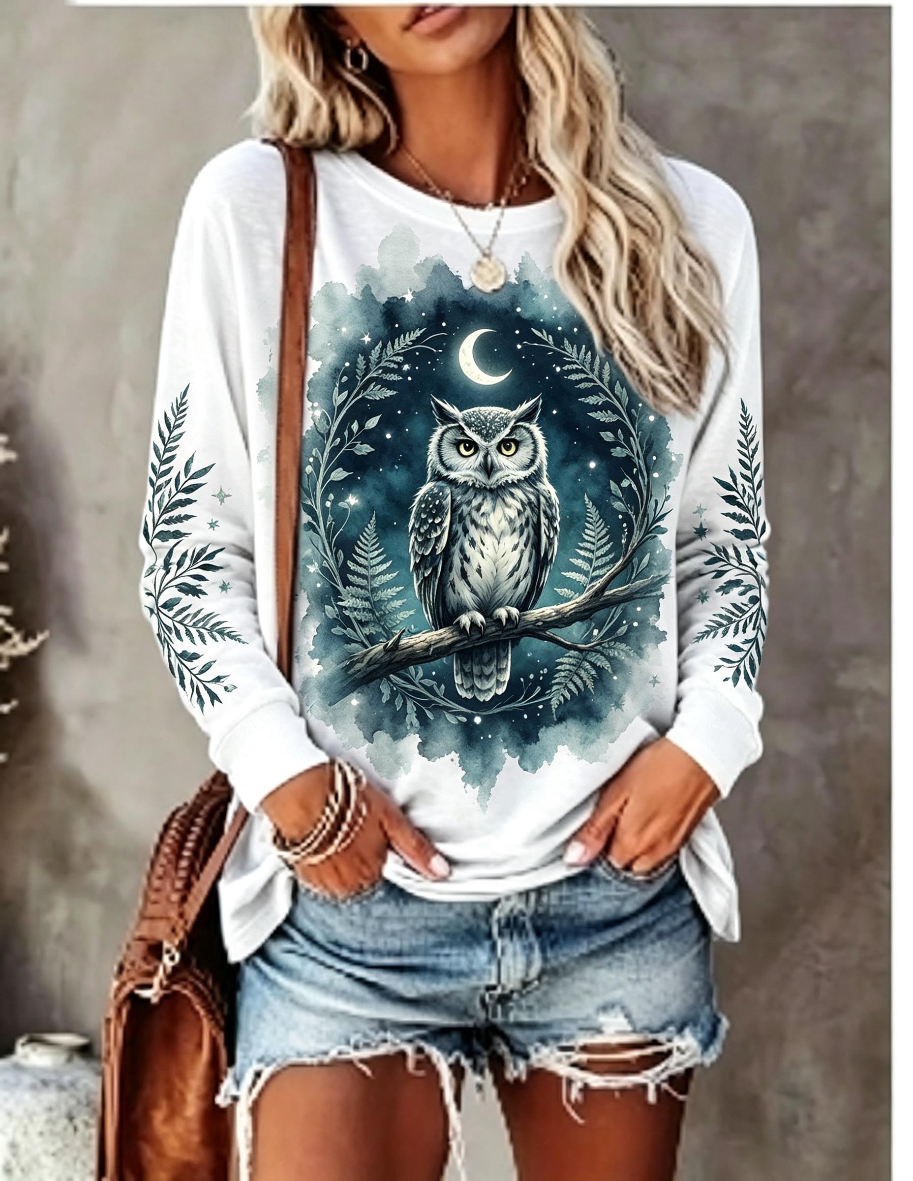 Women Long Sleeve T Shirt Howl - Wallpaper ulasan dan harga